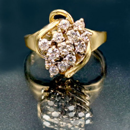 Diamond Cluster Cocktail Ring | 14K Gold, .71 CTS TW
